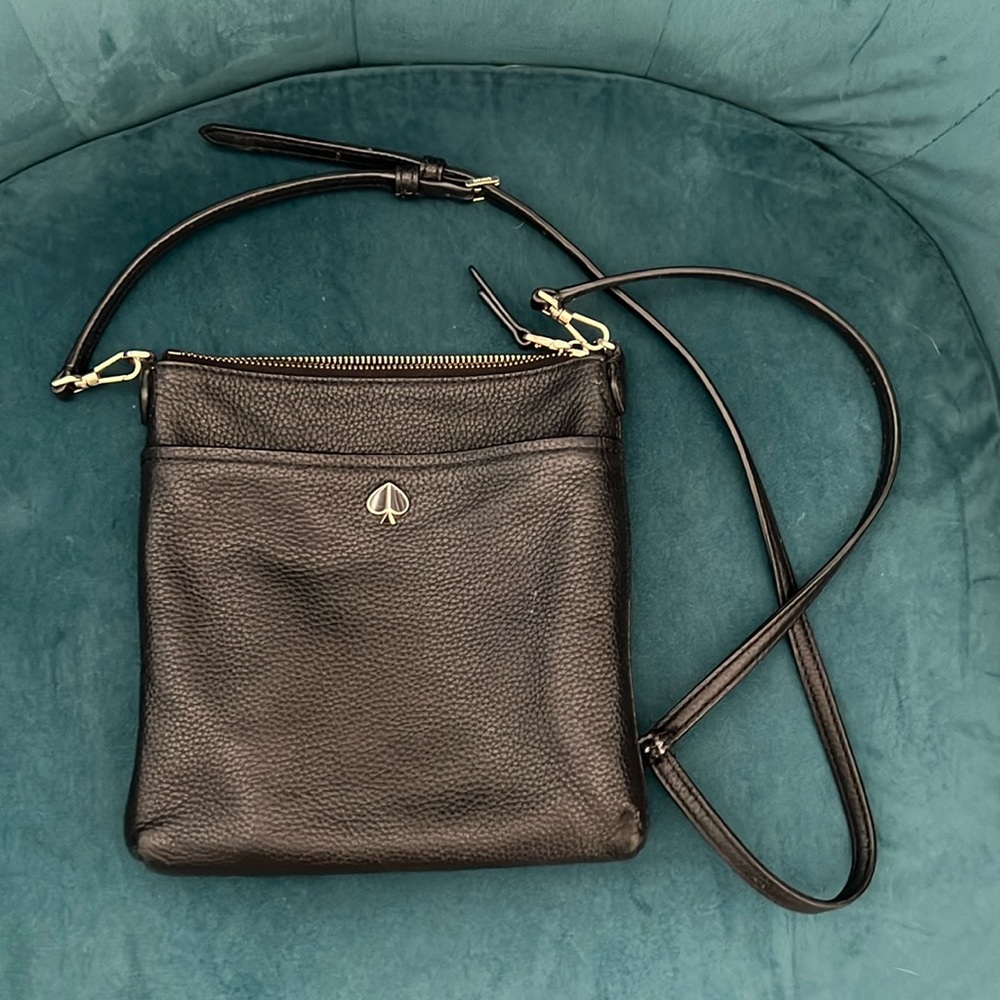 Kate Spade black leather crossbody bag